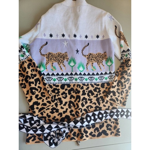 Hayley Menzies Leopard Print Women's Cardigan Sweater size small excellent cond. - Picture 12 of 13
